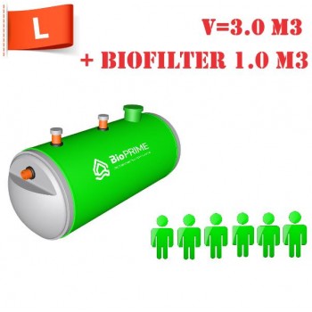 BioPrime 3,0 м3+1,0 м3 биофильтр