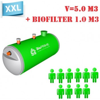 BioPrime 5,0 м3+1,0 м3 биофильтр