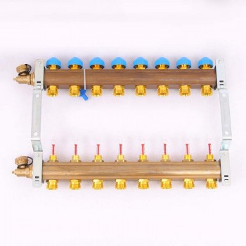Коллекторная группа HKV/T с термостатическими вентилями и расходомерами WATTS Ind 1"x3/4"ЕК 8 выходов