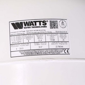 Расширительный бак белый MAG-H для отопления WATTS Ind присоединение 3/4" 18л