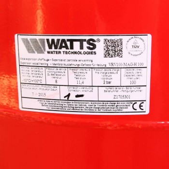 Расширительный бак красный MAG-H для отопления WATTS Ind присоединение 1" 100л