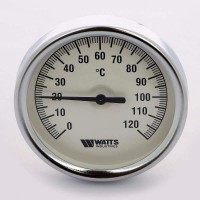 Термометр биметаллический F+R801 80мм с погружной гильзой WATTS Ind 120 град.C гильза 50мм