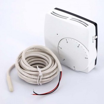 Термостат комнатный электронный WFHT Dual с датчиком температуры теплого пола (кабель датчика 3м) WATTS Ind 230В