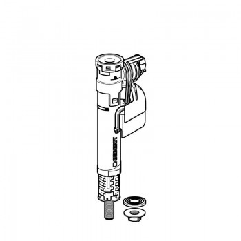 Клапан сливной Geberit тип 360, подвод воды снизу, 3/8", ниппель пластиковый