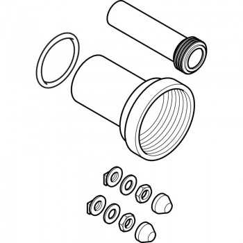 Комплект соединительный Geberit для подв. унитаза, L 18,5 см, d 90 мм, d1 45 мм, матовый хром